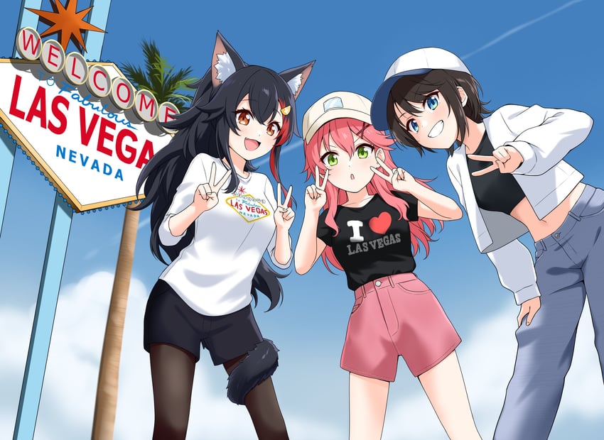 sakura miko, ookami mio, and oozora subaru (hololive) drawn by felutiahime