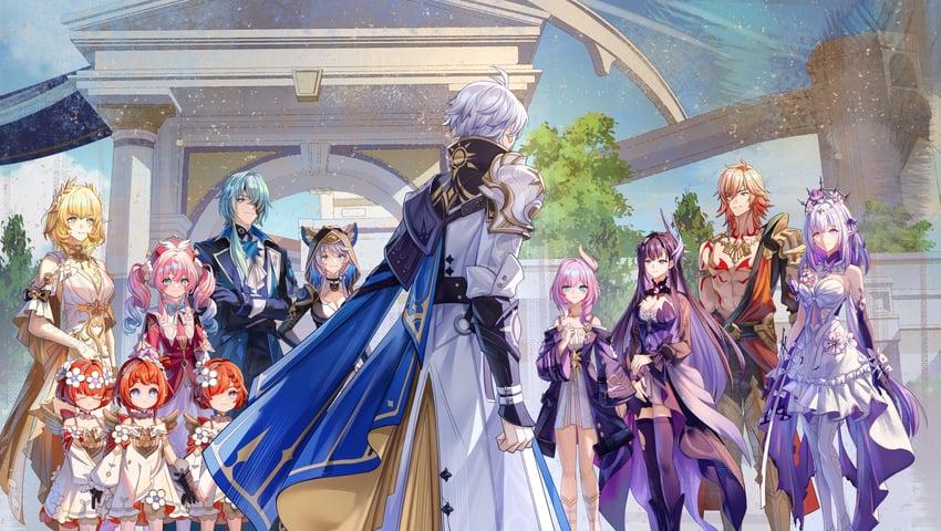 phainon, castorice, mydei, aglaea, cipher, and 7 more (honkai and 1 more) drawn by hamilundenongdizhe