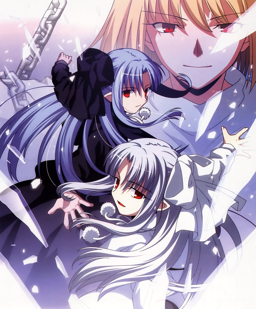 arcueid brunestud, len, and white len (tsukihime and 1 more) drawn by takeuchi_takashi