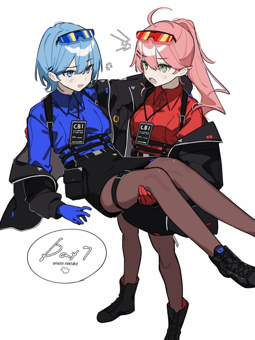 hoshimachi suisei and sakura miko (hololive and 1 more) drawn by tai_inukai