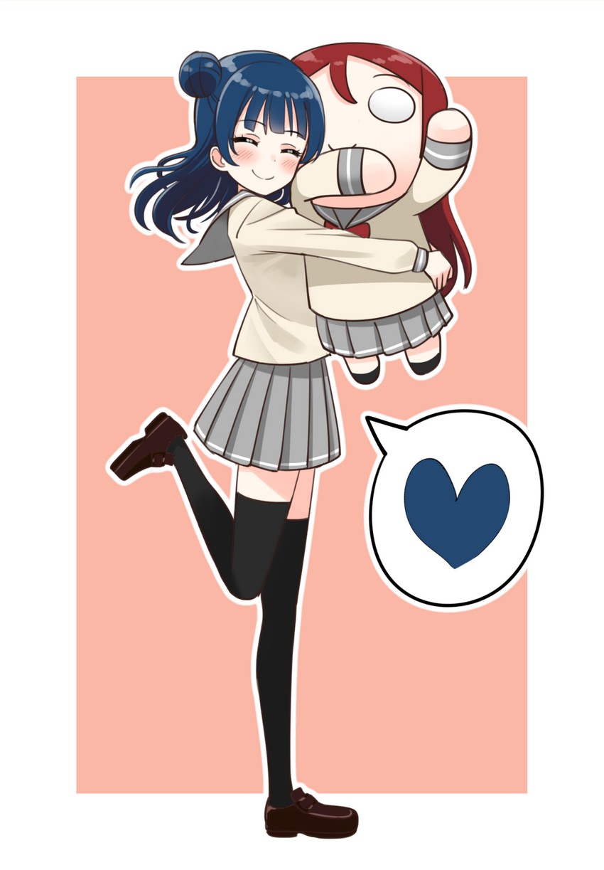 tsushima yoshiko and sakurauchi riko (love live! and 1 more) drawn by deadnooodles