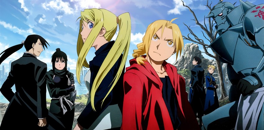 edward elric, alphonse elric, winry rockbell, riza hawkeye, roy mustang, and 2 more (fullmetal alchemist)