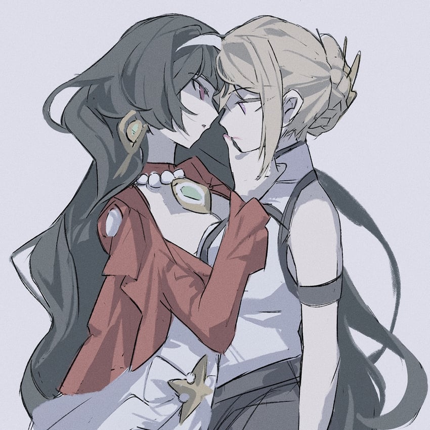 evelyn chevalier and astra yao (zenless zone zero) drawn by carnivalaki