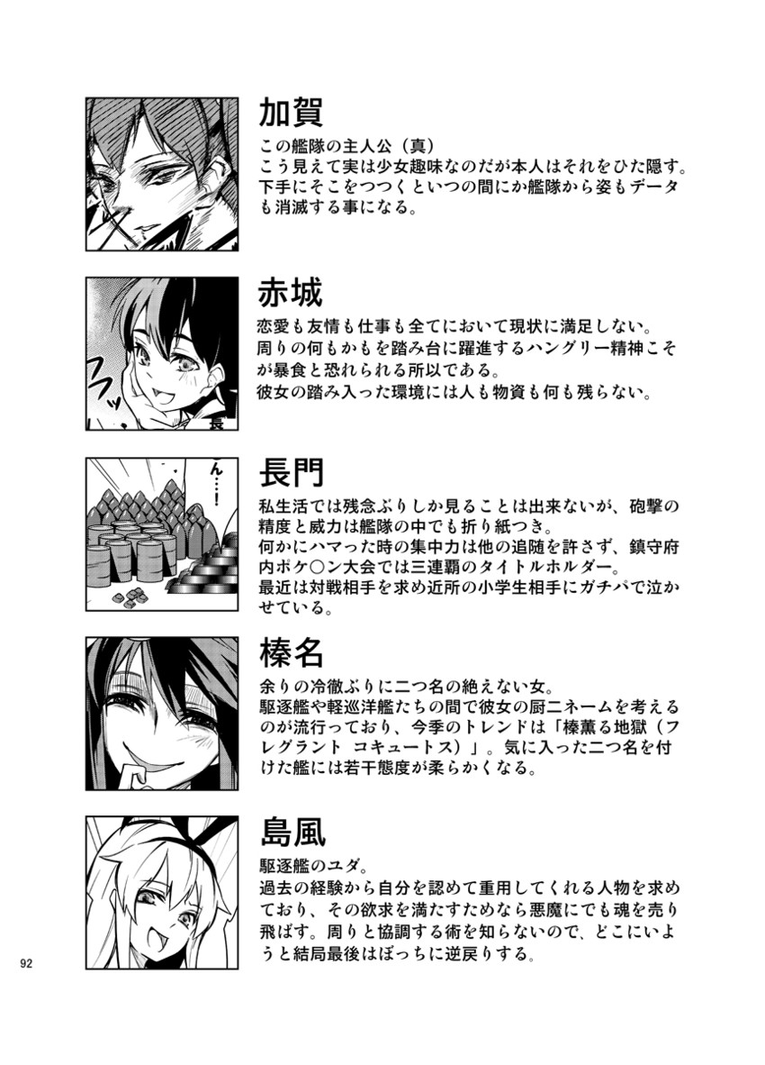 kaga, shimakaze, akagi, and haruna (kantai collection) drawn by tsurukame