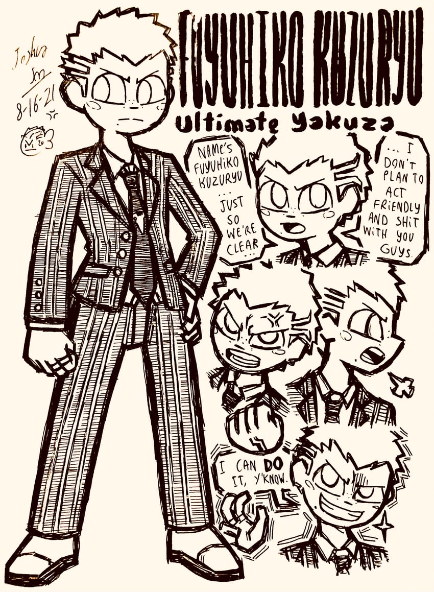kuzuryu fuyuhiko (danganronpa and 1 more) drawn by josh-s26