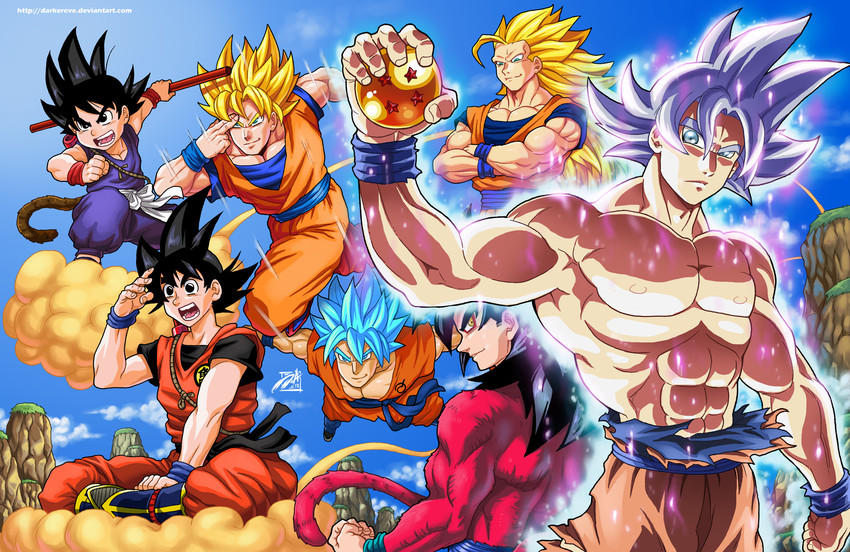 son goku (dragon ball and 3 more) drawn by darkereve