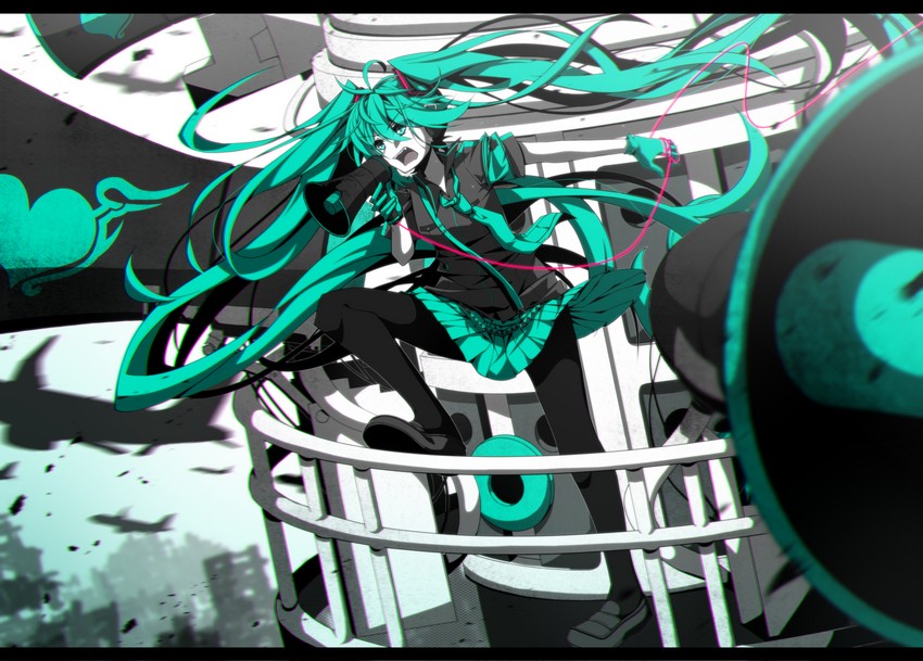 hatsune miku (vocaloid and 1 more) drawn by aosaki_yato