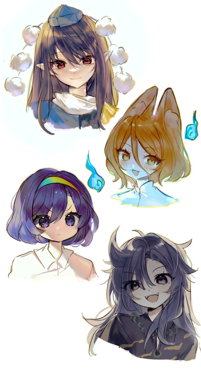 kudamaki tsukasa, iizunamaru megumu, tenkyuu chimata, and himemushi momoyo (touhou) drawn by springarashi02