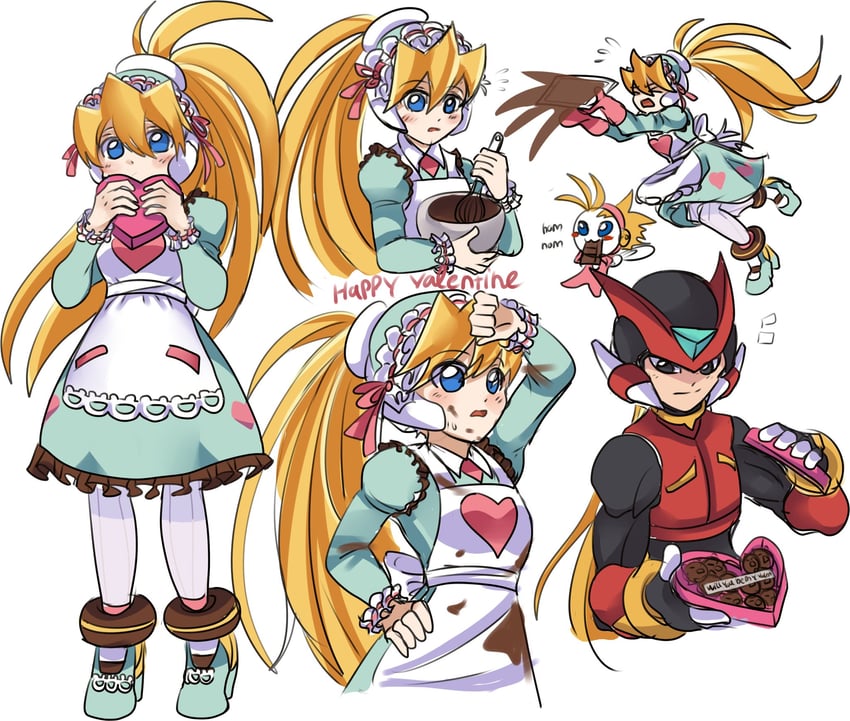 zero, zero(z), and ciel (mega man and 3 more) drawn by raica_(khongbautroi)