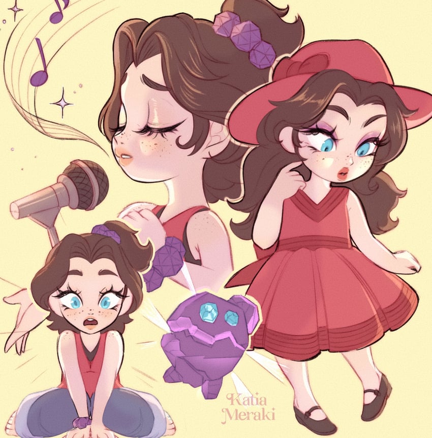 pauline and odd rock (donkey kong and 1 more) drawn by katiameraki