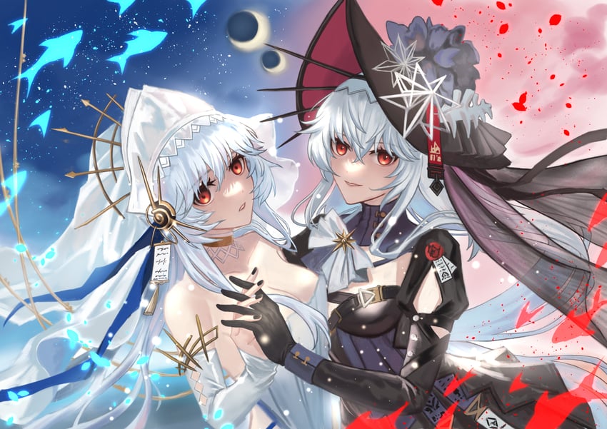 specter and specter the unchained (arknights) drawn by nora_(le-chat-noir)