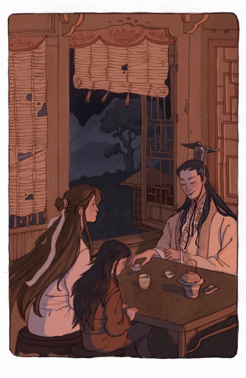 xie lian, hua cheng, and jun wu (tianguan cifu) drawn by yaroslava_murashko