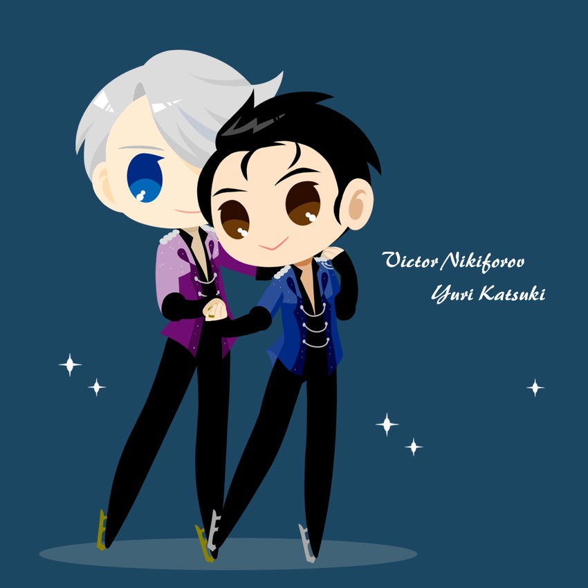 katsuki yuuri and viktor nikiforov (yuri!!! on ice) drawn by kaorin_minogue