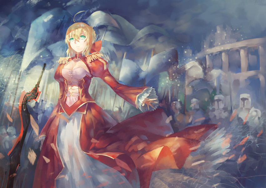 nero claudius (fate and 1 more) drawn by azomo