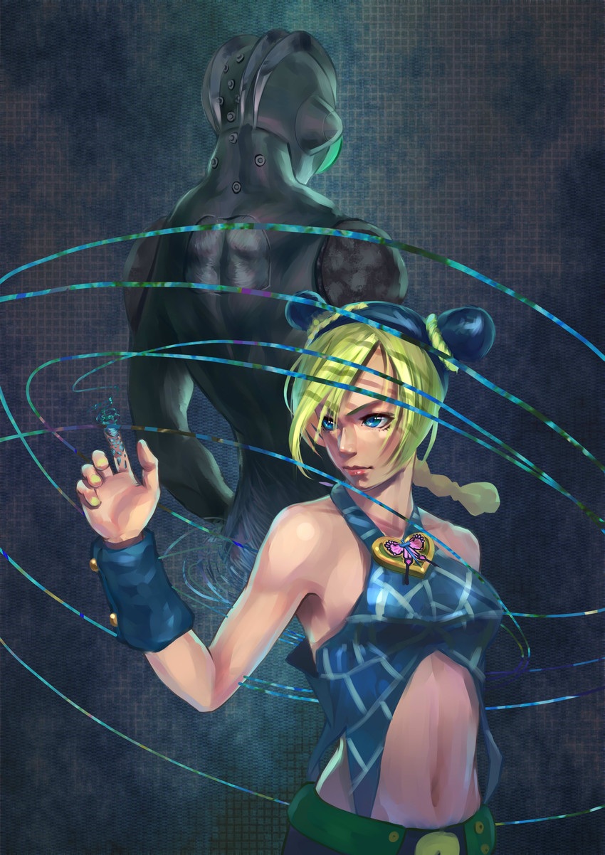 kujo jolyne and stone free (jojo no kimyou na bouken and 1 more) drawn by kagaya_(pixiv)