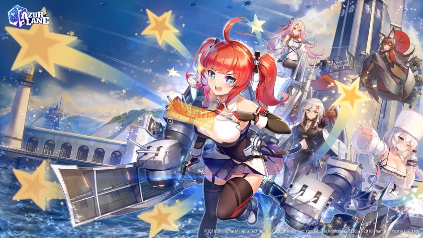 amagi, san diego, washington, avrora, and lexington (azur lane) drawn by janyhero