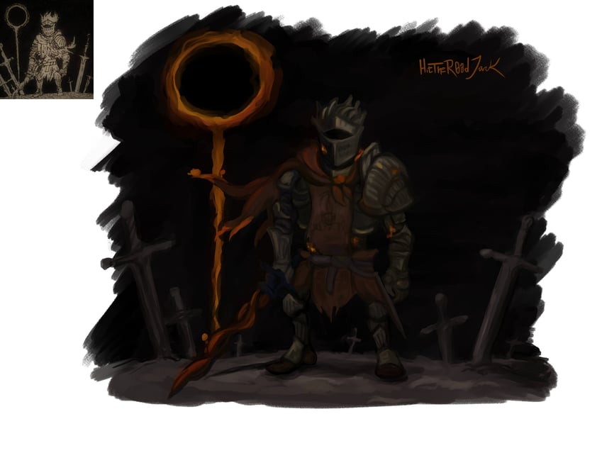 soul of cinder (dark souls and 2 more) drawn by hitr0adjack