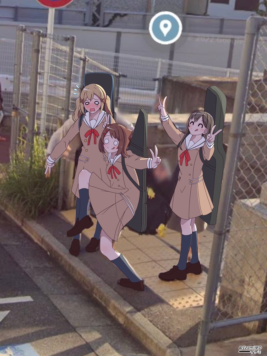 ichigaya arisa, toyama kasumi, and hanazono tae (bang dream!) drawn by izami_md