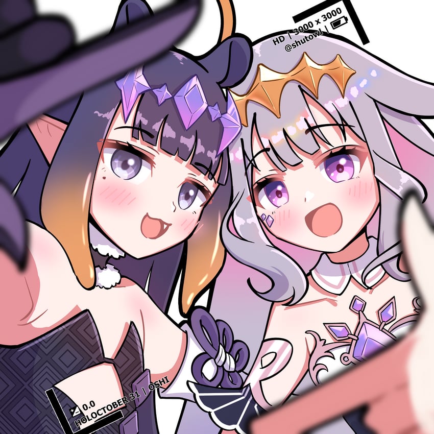 ninomae ina'nis and koseki bijou (hololive and 1 more) drawn by shutowl