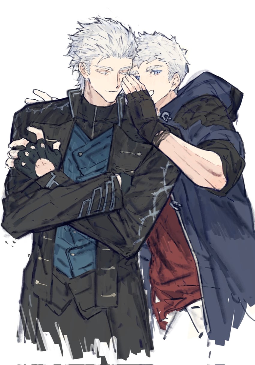 vergil and nero (devil may cry and 1 more) drawn by gougougougou