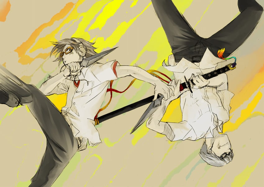 narukami yu and hanamura yousuke (persona and 1 more) drawn by tori-yama