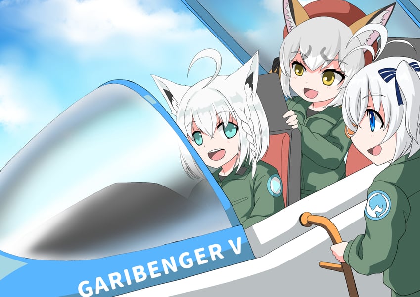 shirakami fubuki, island fox, and dennou shoujo siro (hololive and 4 more) drawn by rain_drop_(artist)