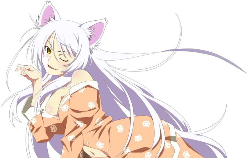 hanekawa tsubasa and black hanekawa (monogatari and 1 more) drawn by nfgl