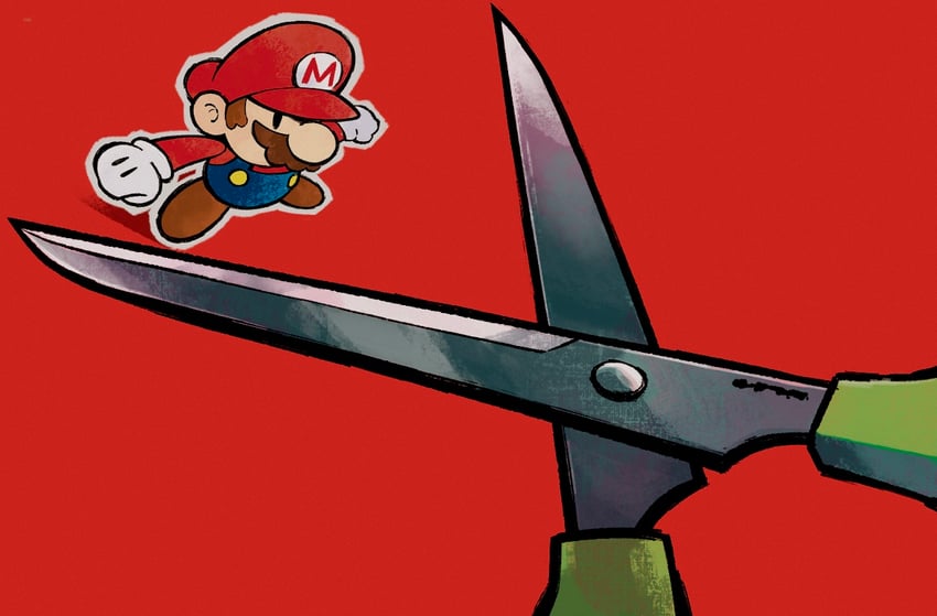 mario, paper mario, and scissors (mario and 2 more) drawn by dama8457