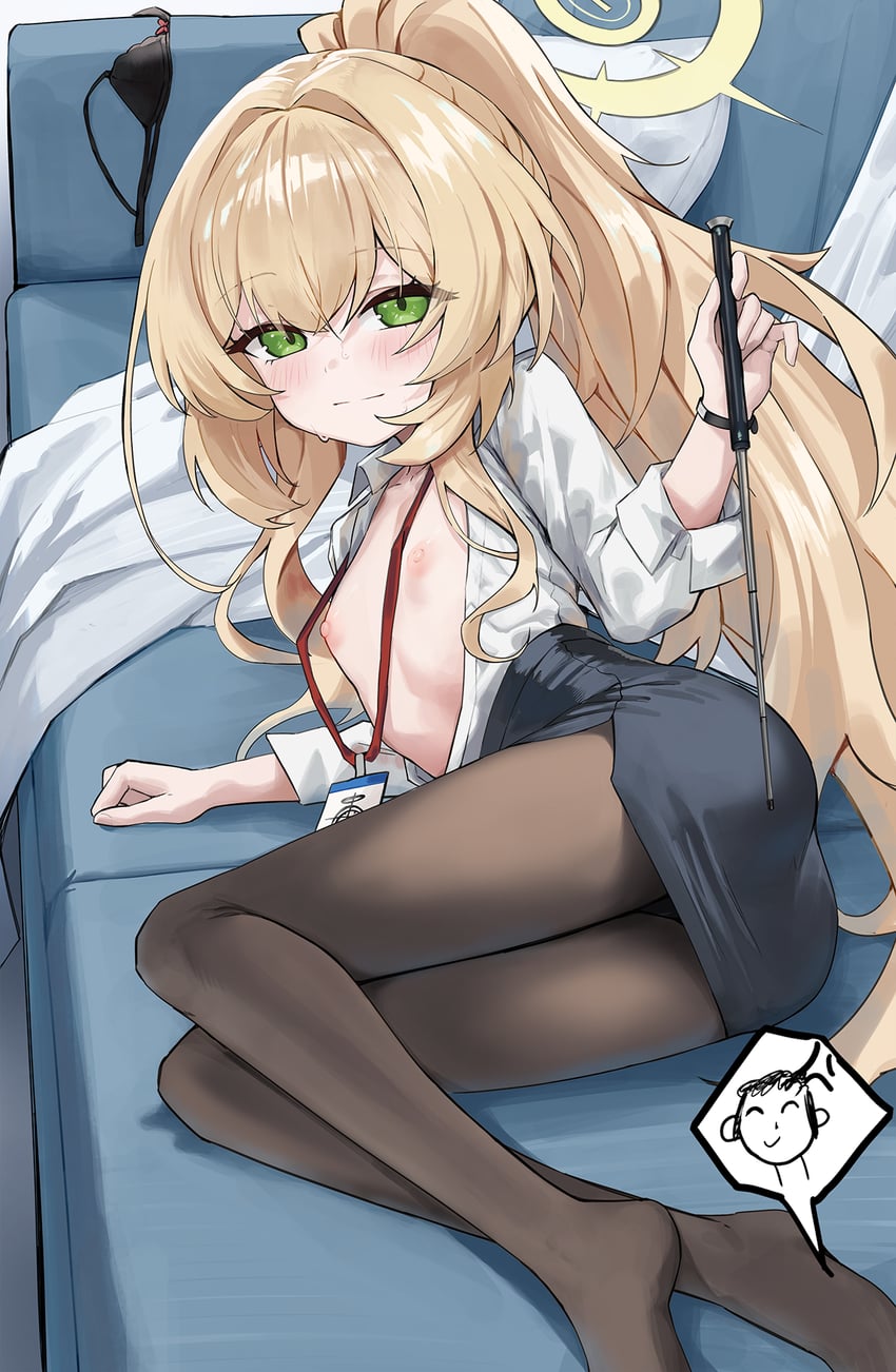 sensei, doodle sensei, and professor niyaniya (blue archive) drawn by honashi