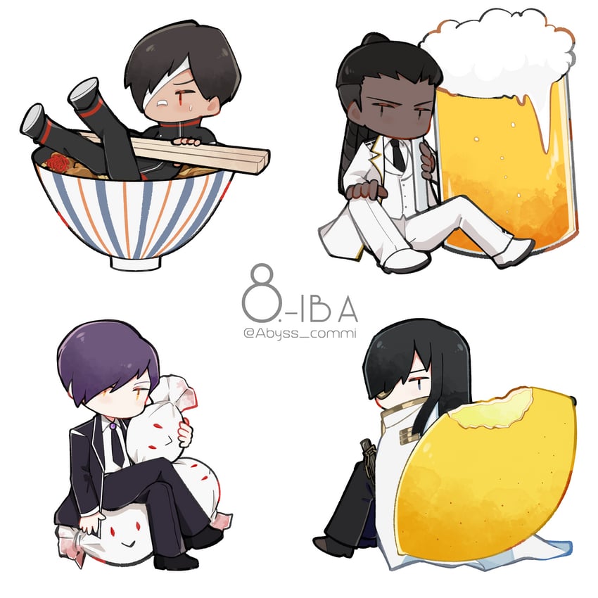 yesod, esther, olivier, and valentin (project moon and 1 more) drawn by touu_yaiba