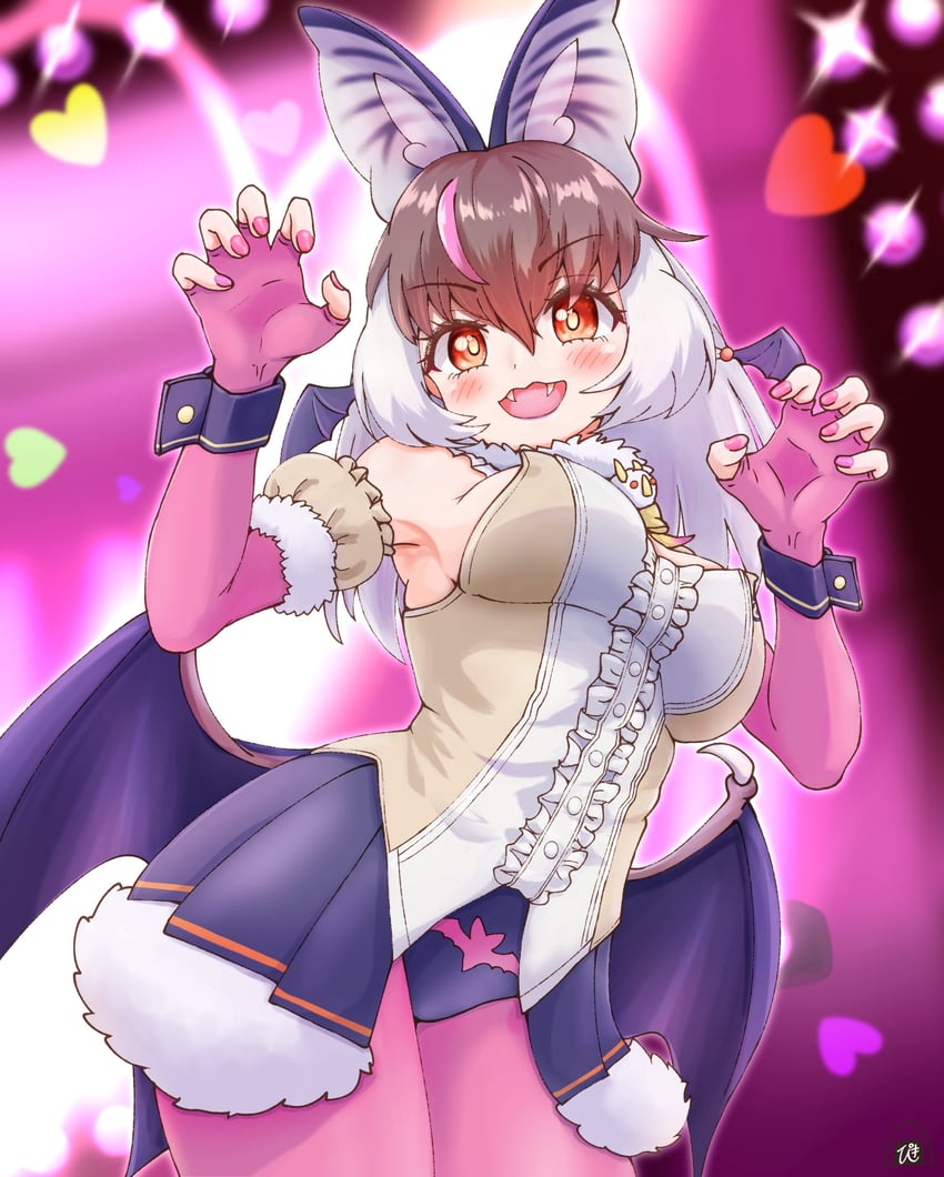 brown long-eared bat (kemono friends and 1 more) drawn by piki_(zuru-pikio)