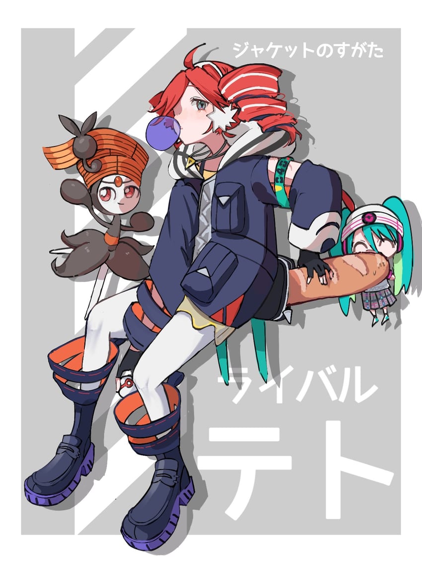 hatsune miku, kasane teto, meloetta, psychic miku, and rival teto (pokemon and 3 more) drawn by mumesan2