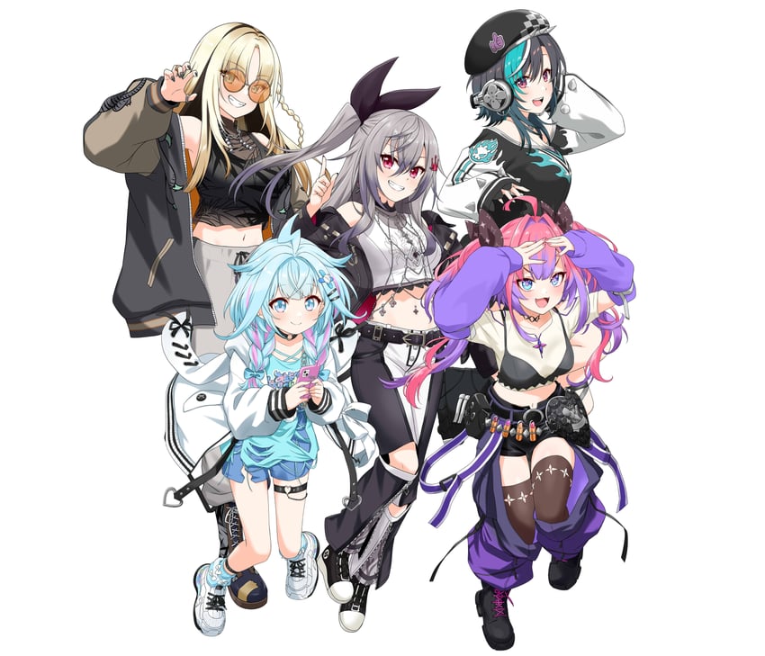 rindo chihaya, koganei niko, kikirara vivi, mizumiya su, and isaki riona (hololive and 1 more) drawn by felutiahime