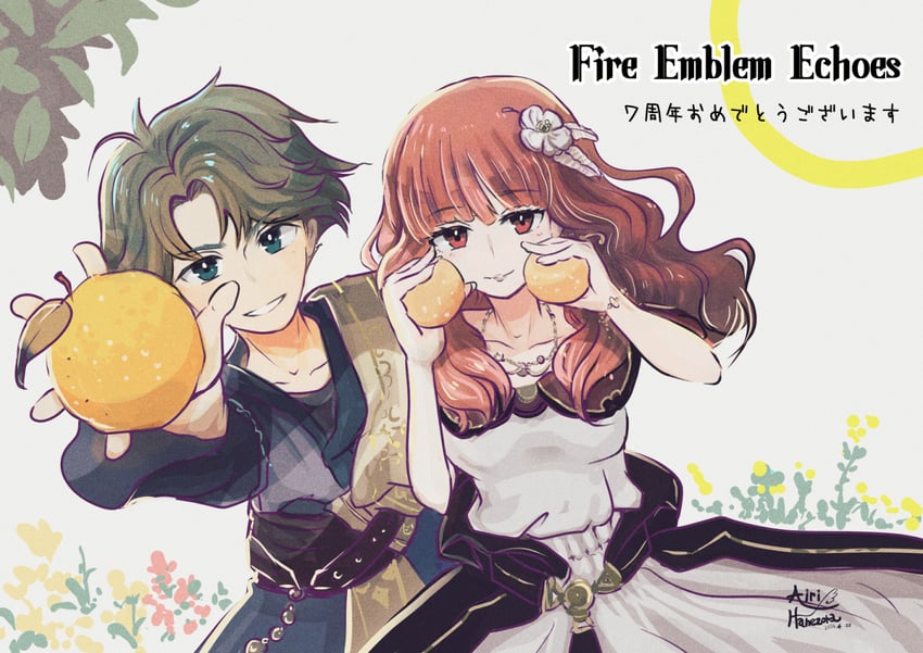 celica and alm (fire emblem and 1 more) drawn by airihanezora