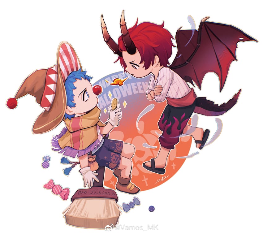 shanks and buggy the clown (one piece) drawn by vamos_mk