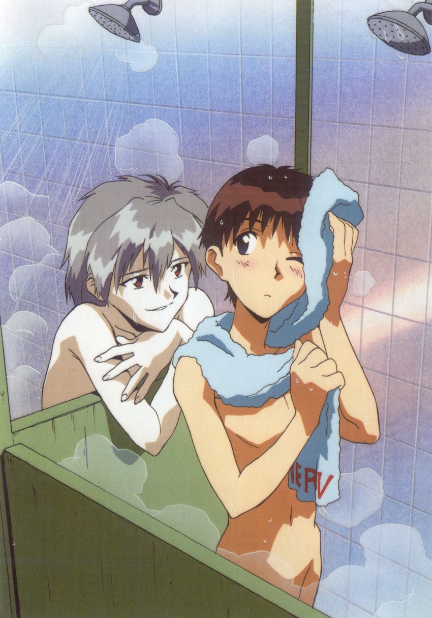 ikari shinji and nagisa kaworu (neon genesis evangelion) drawn by morioka_hideyuki