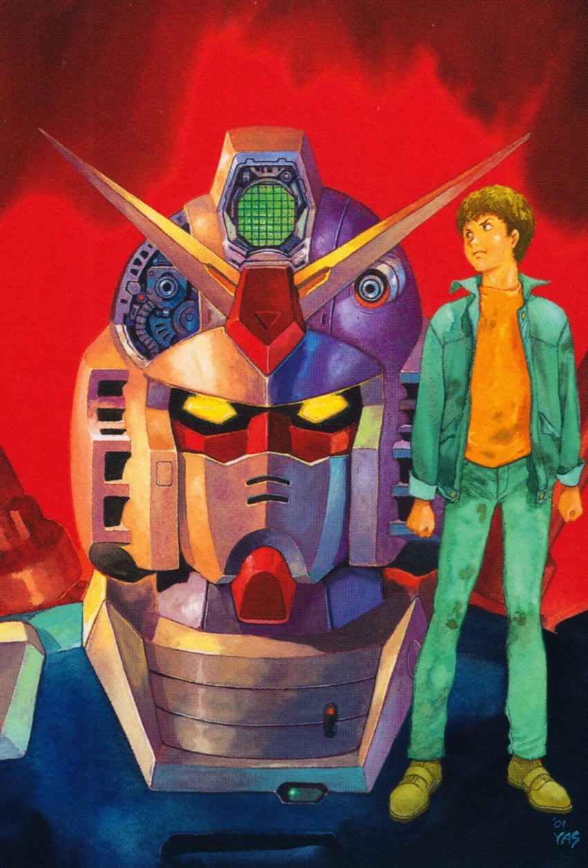 rx-78-2 gundam and amuro ray (gundam and 1 more) drawn by yasuhiko_yoshikazu