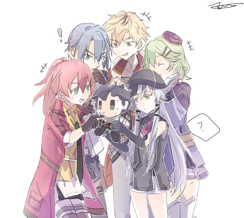 rean schwarzer, altina orion, crow armbrust, juna crawford, musse egret, and 1 more (eiyuu densetsu and 2 more) drawn by yachi337
