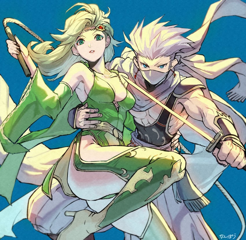 rydia and edward geraldine (final fantasy and 1 more) drawn by nanpou_(nanpou0021)