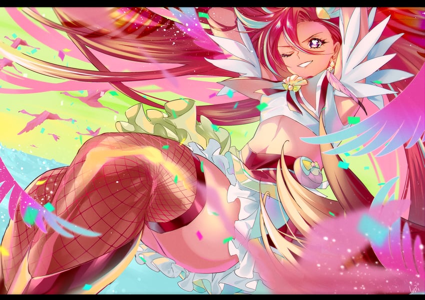 takizawa asuka and cure flamingo (precure and 1 more) drawn by shipu_(gassyumaron)
