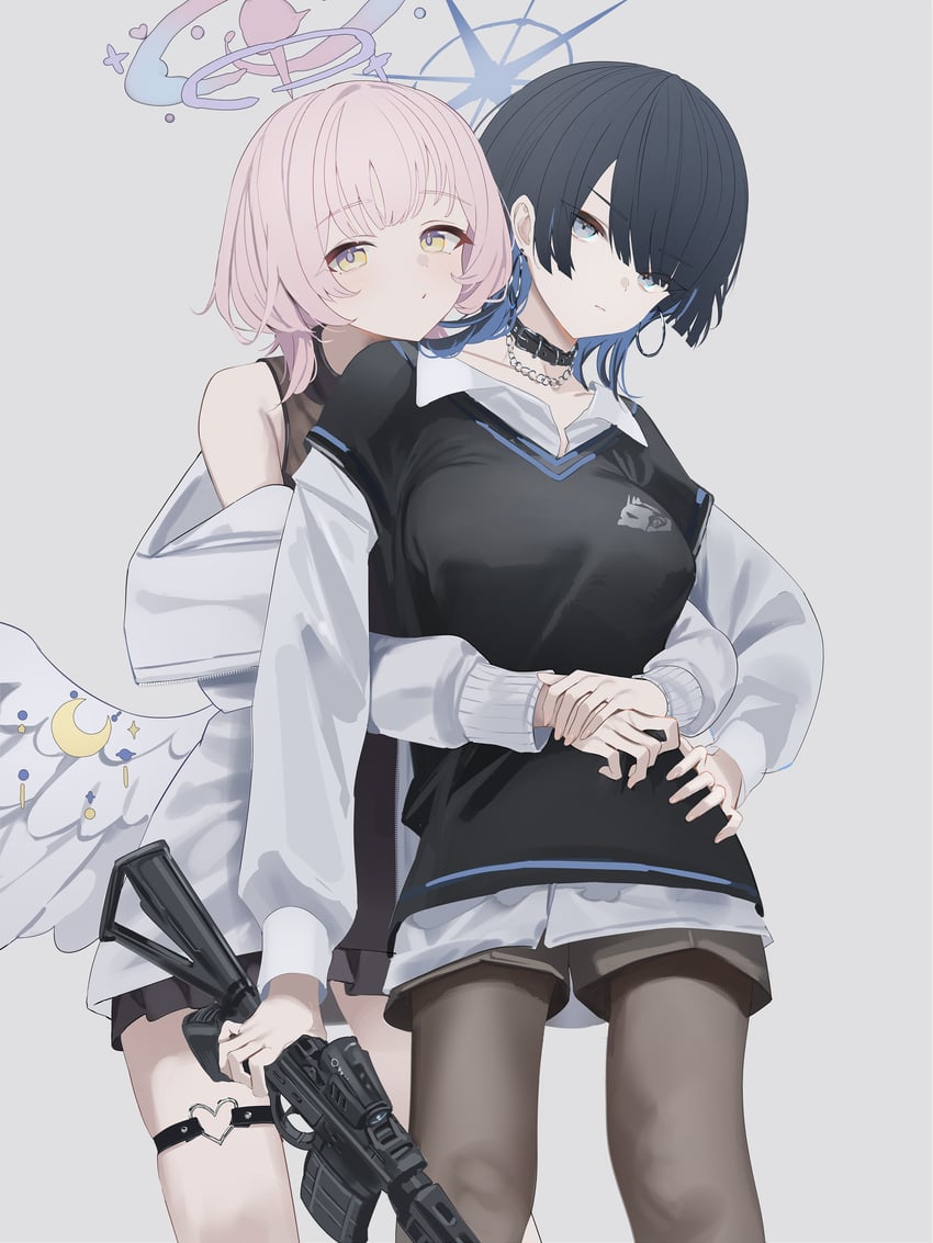 mika and saori (blue archive) drawn by susukawa_(susucawa)