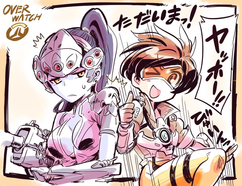 tracer and widowmaker (overwatch and 1 more) drawn by kato_takuji