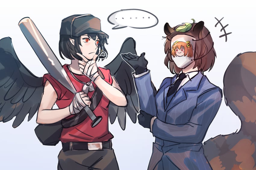 shameimaru aya, futatsuiwa mamizou, motoori kosuzu, scout, spy, and 3 more (touhou and 1 more) drawn by sdz_(inazuma)
