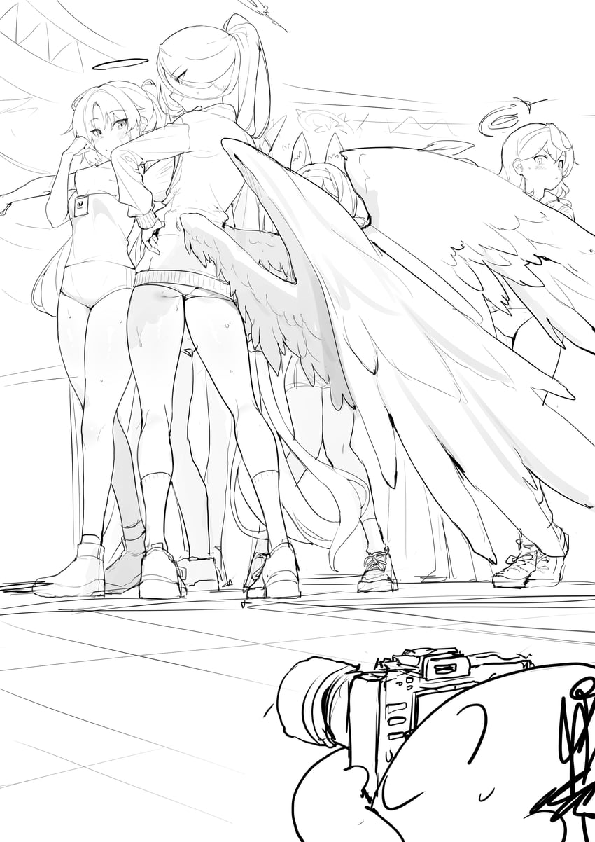 sensei, yuuka, doodle sensei, mari, ako, and 1 more (blue archive) drawn by parack