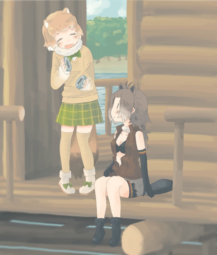 american beaver and black-tailed prairie dog (kemono friends) drawn by hasu_(zatsugami)