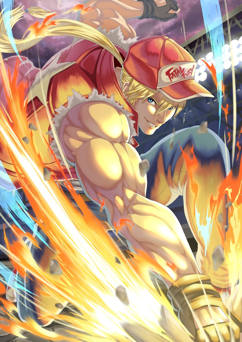terry bogard (the king of fighters and 2 more) drawn by sumaboooo