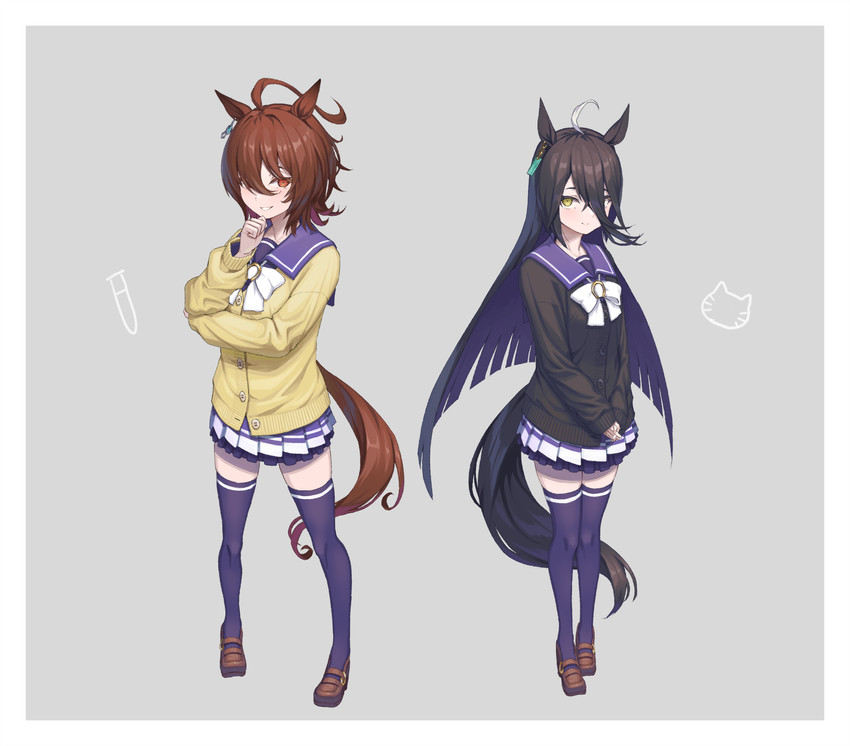 agnes tachyon and manhattan cafe (umamusume) drawn by kazu_no_reason