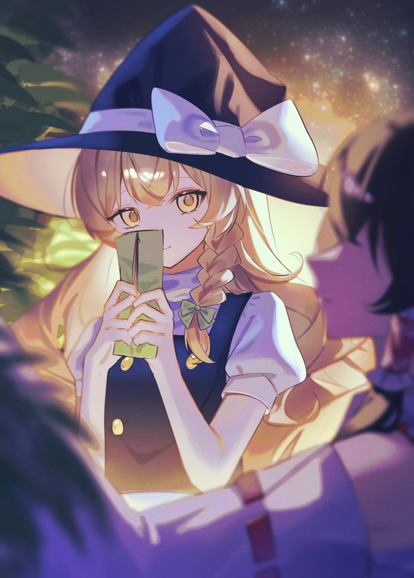 hakurei reimu and kirisame marisa (touhou) drawn by ko_gyoku