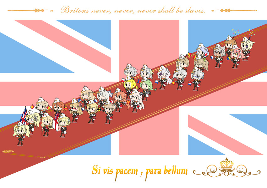 hood, rodney, prince of wales, renown, glowworm, and 22 more (warship girls r) drawn by sirills