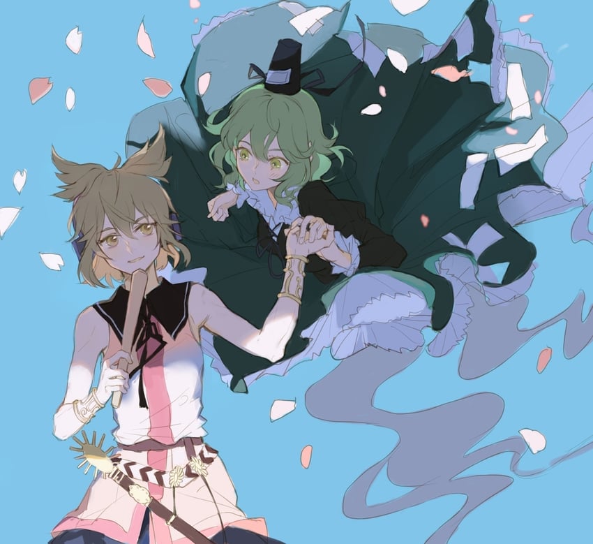 toyosatomimi no miko and soga no tojiko (touhou) drawn by gu_yue_yuan